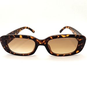 Retro style narrow square frame sunglasses